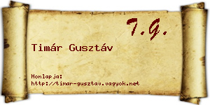 Timár Gusztáv névjegykártya